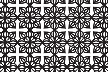 Arabic seamless pattern with arabic and islamic ornament big set on black background	