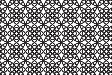 Arabic seamless pattern with arabic and islamic ornament big set on black background	