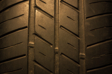 Close up of dirty tire texture