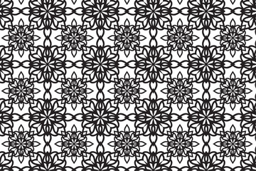 Fototapeta premium Arabic seamless pattern with arabic and islamic ornament big set on black background
