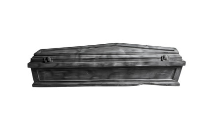 A black wooden coffin, isolated on a transparent background
 - obrazy, fototapety, plakaty