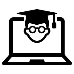 elearning icon, simple vector design