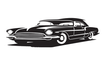 black and white vector image of car isolated on background. one side view of car outlines car vector