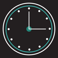 Clock icon in flat style, Business watch. Volume vector design element for you project . EPS 10