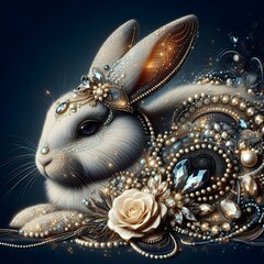 Ornately decorated rabbit shape Reflecting both elegance and sophistication.
