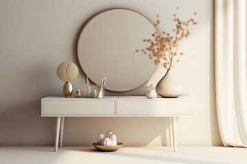 Moderm minimalist beige dressing table