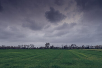 Po Valley landscape winter clouds cloudy image cold
