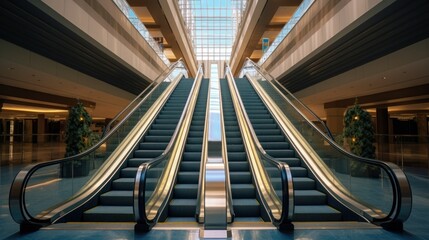 escalator inside the mall 8k photography