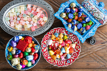 Colorful Candy and Chocolate, Ramadan Kareem Concept Photo, Üsküdar Istanbul, Turkiye (Turkey)