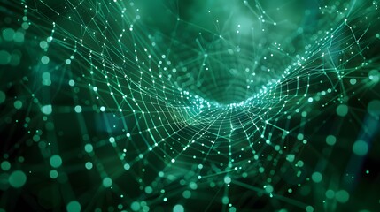 a digital spiderweb with morning dew