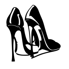 Black and white logo for women's shoes