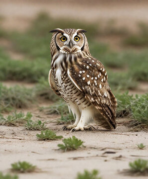 Great homed owl HD 8K wallpaper Stock Photographic Image