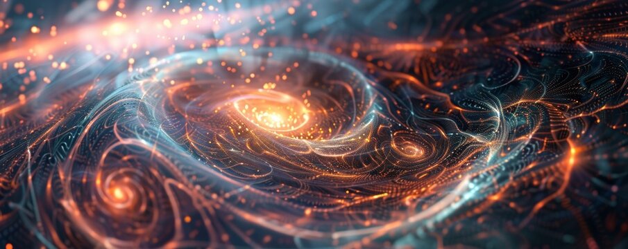 Quantum computing visualized as a cosmic event