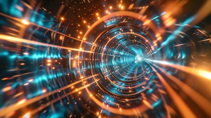 Fototapeta premium Quantum computing visualized as the engine of the future