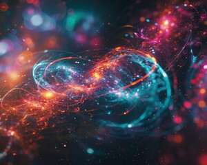 Quantum particles intertwining in a visual symphony