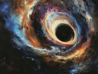Supermassive black holes illustrated not as voids - obrazy, fototapety, plakaty