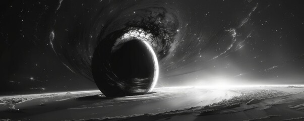 The minimalist beauty of a supermassive black hole - obrazy, fototapety, plakaty