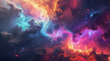 Breathtakingly beautiful galaxy with vibrant rainbow colors