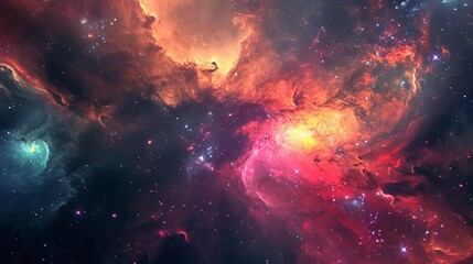 Obraz premium Galaxy adorned with exquisitely beautiful rainbow hues