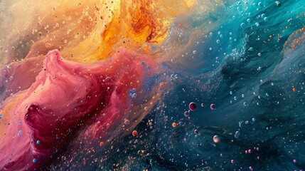 Stunningly radiant galaxy with mesmerizing rainbow hues - obrazy, fototapety, plakaty