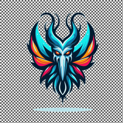 Fototapeta premium vector style of butterfly, menacing creature suitable for a logo with a tranasparent background