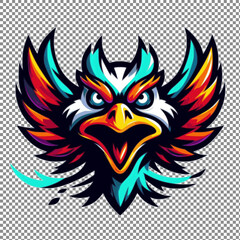 Naklejka premium vector style of eagle, menacing creature suitable for a logo with a tranasparent background