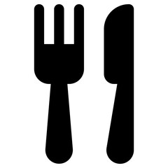fork and knife icon, simple vector design