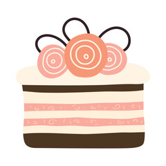 Birthday cake isolated on white background
