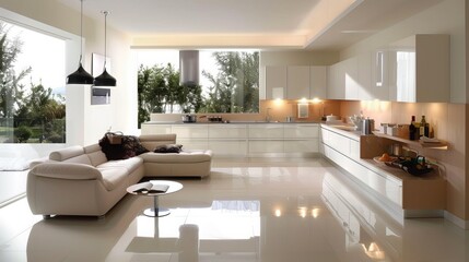 modern kitchen set interior design