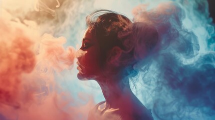 portrait of a person in a smoke