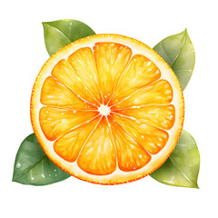 Orange and orange blossom, watercolor clipart .