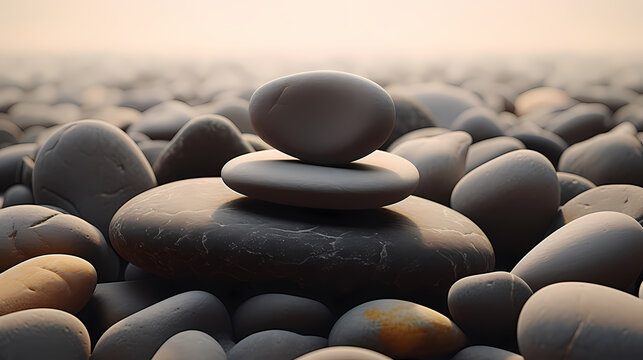 Close-up picture of zen stones
