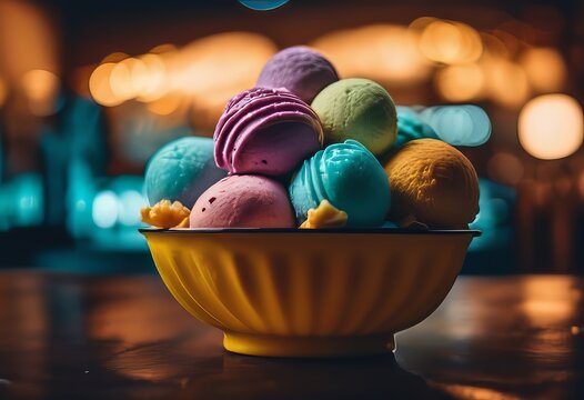 bolas de helado de colores