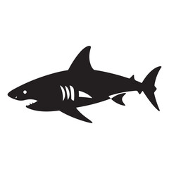 Shark black silhouette clip art illustration