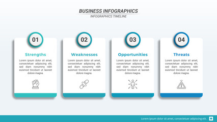 Horizontal Timeline Infographics with 3 Steps and Editable Text and 16:9 Layout for Business Presentations, Planning, Management, and Evaluation.