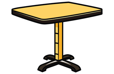 Wooden table isolated illustration, table wooden home modern decoration furniture vector

