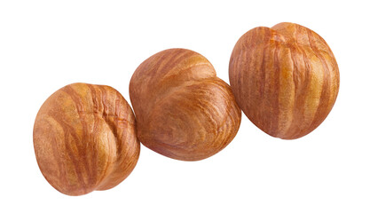 Delicious hazelnuts cut out