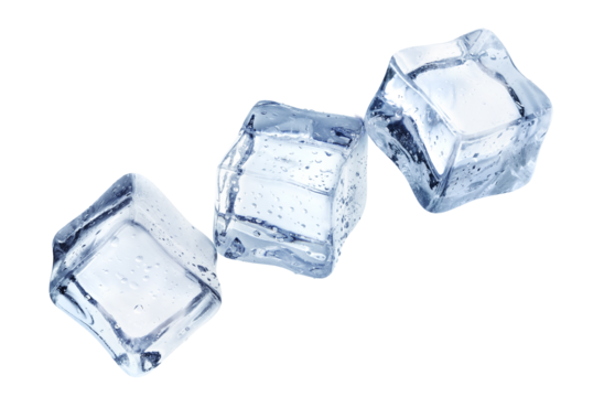 Three delicious ice cubes cut out