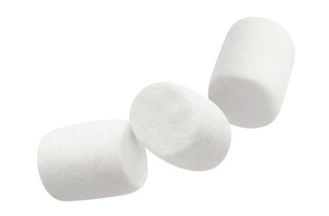 Three delicious marshmallows cut out