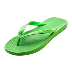 Green flip flop isolated on transparent background.