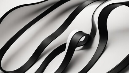 Black Wavy Lines Isolated on White Abstract Background Design