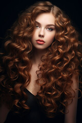 Fototapeta premium close up of a woman with curly hair