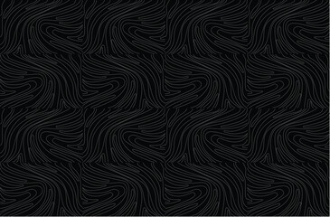 Fototapeta premium Seamless abstract pattern. Fantasy ornament of curved lines. Gray ornament on black background Flyer background design, advertising background, fabric, clothing.