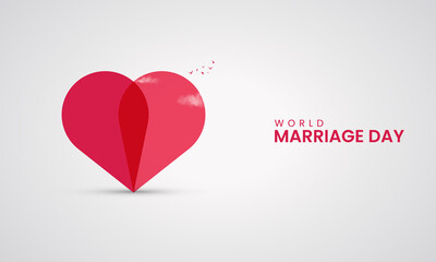 World Marriage day, wedding day, concept for social media banner, poster, vector illustration