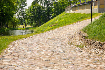 Old stone road leading to the castle.