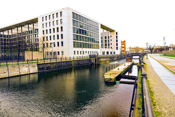 Good Friday reflections in the Spree canal, in Berlin.