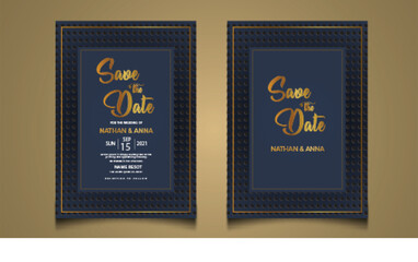 Hand drawn floral wedding invitation card template