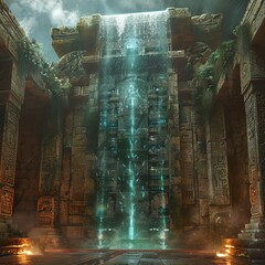Quantum computing center inside an ancient Mayan temple