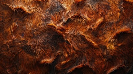   A tight shot of a brown bear's fur, adorned with Brown spots