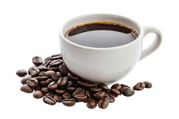Dark coffee isolated on transparent background